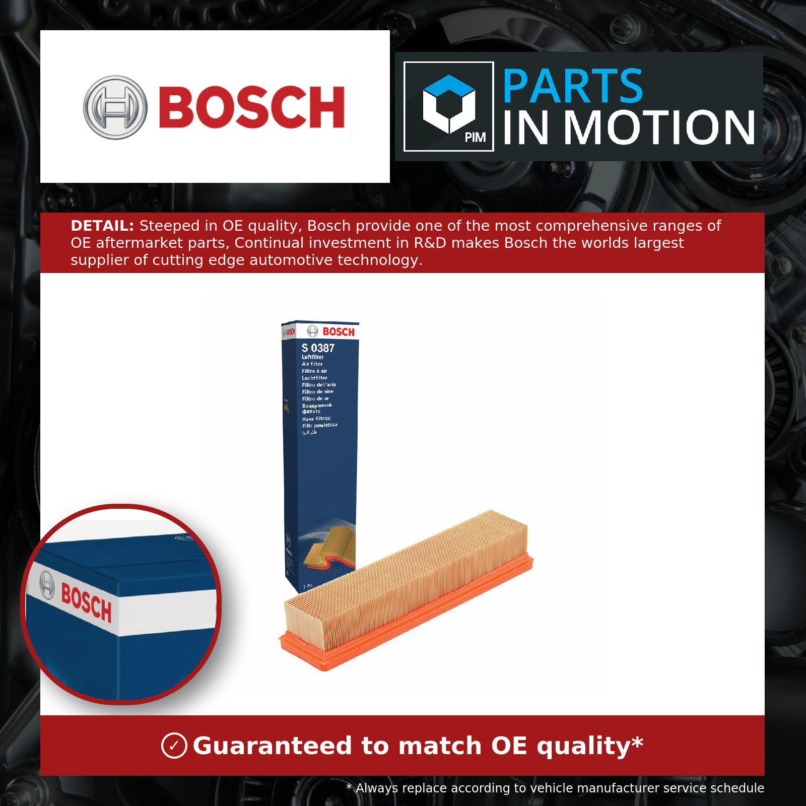 Bosch Air Filter F 026 400 387 for Dacia Renault - Image 46