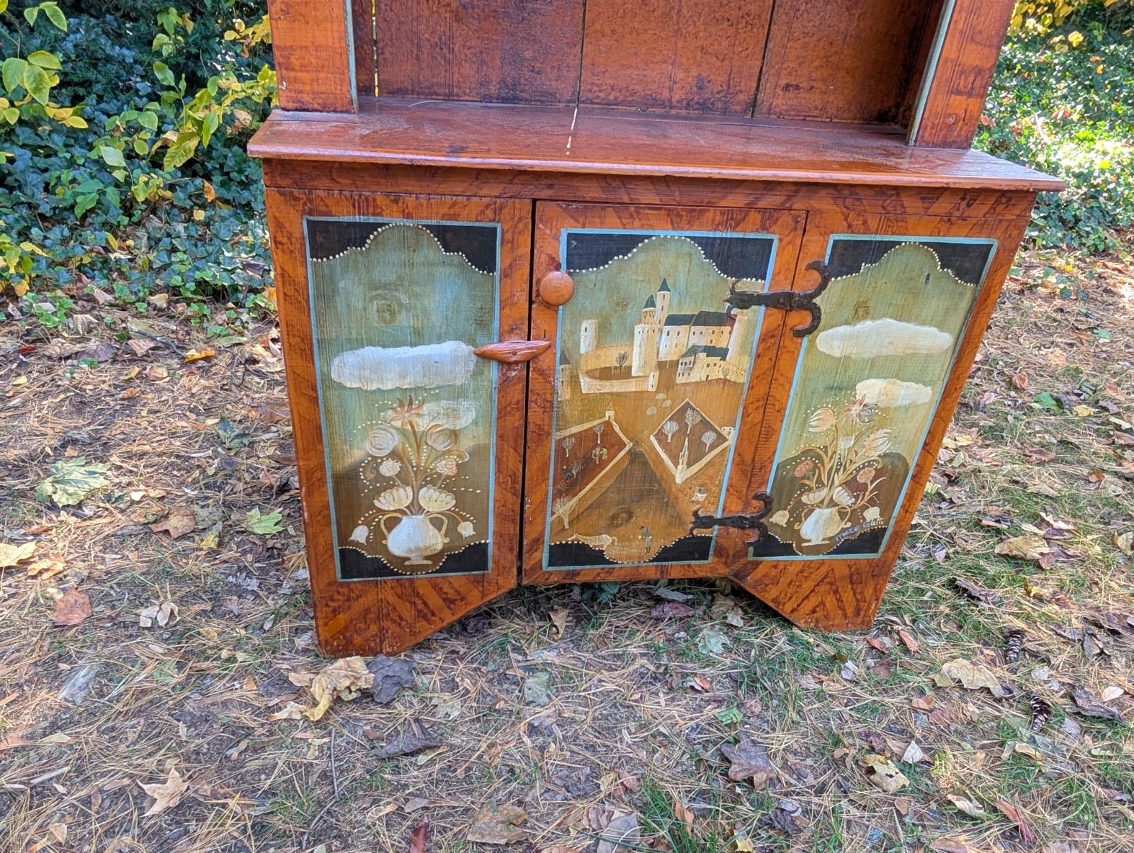 Antique Style  Painted Hutch Marie Colette Charming Primitive Faux Finish