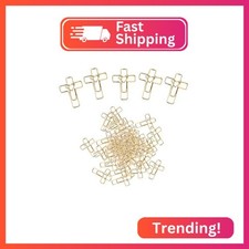 50PCS Gold Heart Cross Paper Clips, Patented Design Bible Study Supplies, Mother