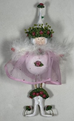 Dept 56 Krinkles Patience Brewster Fairy Snowman Elf Roses Ornament ca 8'' TALL