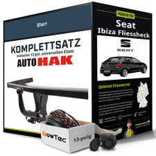 Für SEAT Ibiza Fliessheck III 6L1 Anhängerkupplung starr +eSatz 13pol uni 02-09