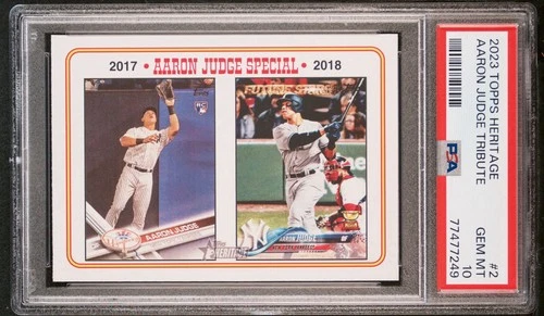 2023 Topps Heritage 🔥AARON JUDGE🔥Tribute #2 Rookie Featured PSA 10 💎 Gem Mint