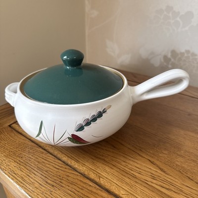 Denby Greenwheat Grün Weizen Auflaufform, Deckel & Griff Ofenfest Steinzeug 8''