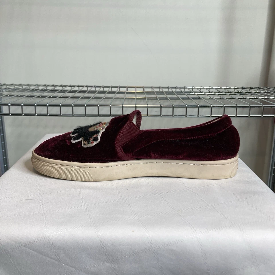 Zapatillas sin cordones Soludos x Anthropologie para mujer Borgoña Bears terciopelo talla 8,5 Foto 3 de 4
