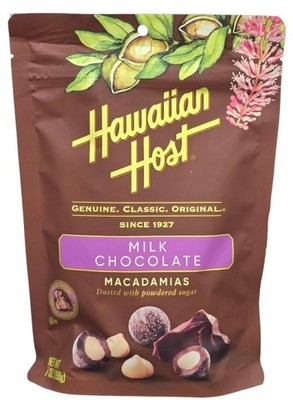 Hawaiian Host MILK CHOCOLATE MACADAMIA NUTS 7oz. BEST PRICES From Hilo