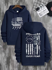 1776 Patriotic American Flag Design 3D All Over Print Hoodie