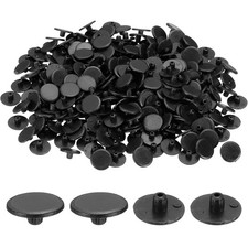 300Pcs 3x11mm Plastic Hole Plugs Cabinet Round Screw Caps Cover Black