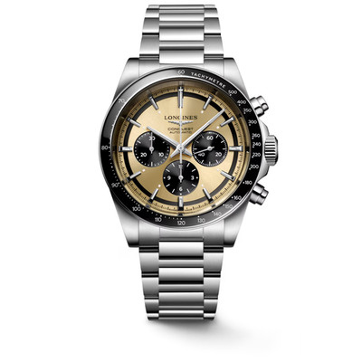 Longines Conquest Automatic Chronograph 42mm Gold Dial Watch L38354326