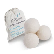 HOME GENIE Wool Reusable Dryer Balls XL, Anti Static Fast Drying Laundry for ...