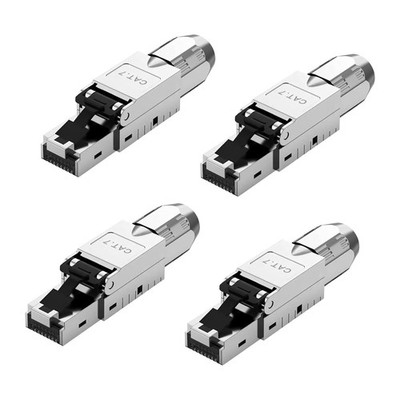 4x CAT 7 RJ45 Stecker Netzwerkstecker für starre LAN Kabel Verlegekabel