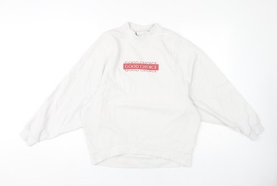 Monki Damen Pullover Sweatshirt weiß mit Stehkragen XXS