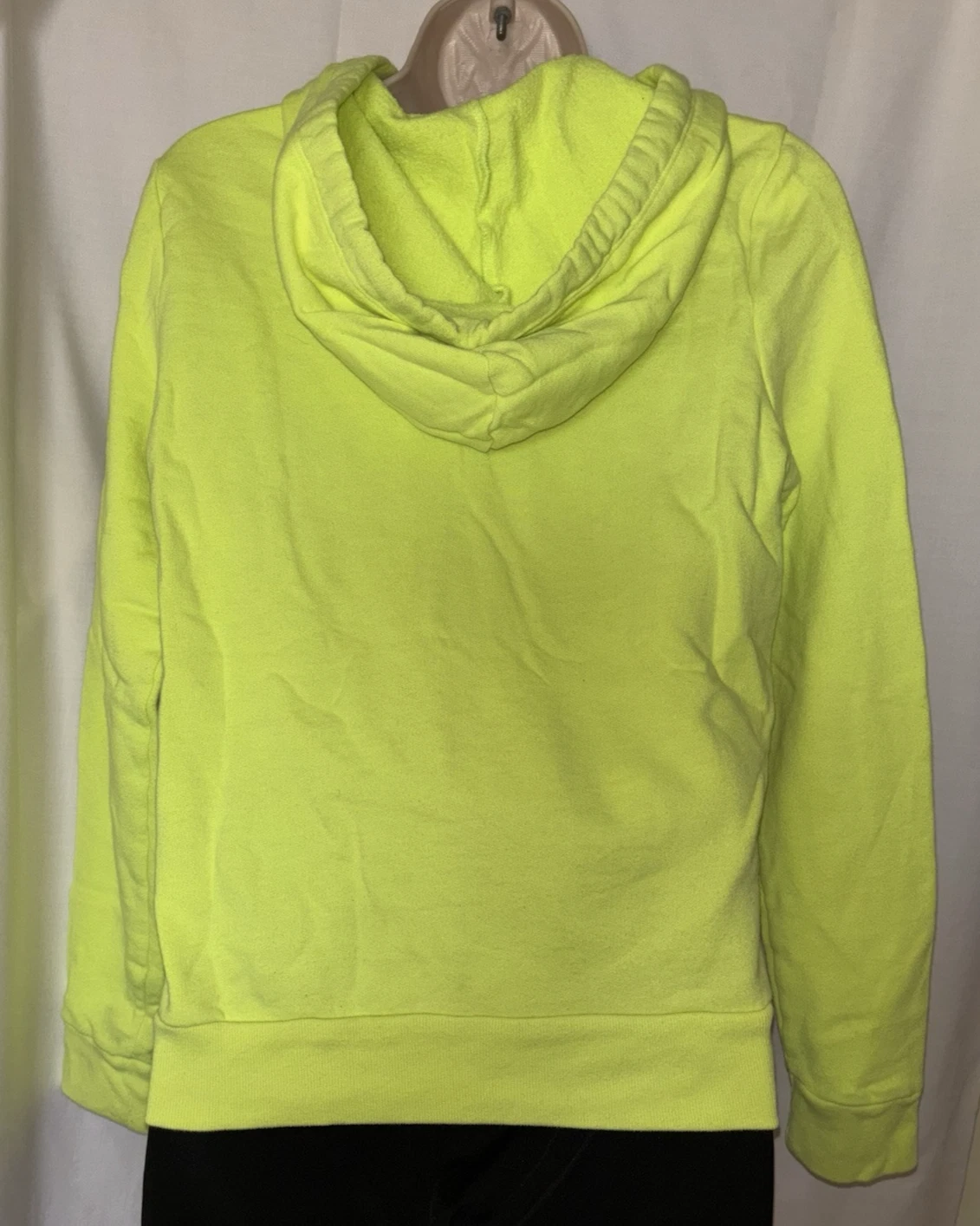 UNDERCOVER Felpa con cappuccio Victoria’s Secret rosa taglia M verde fluo misto cotone zip logo
