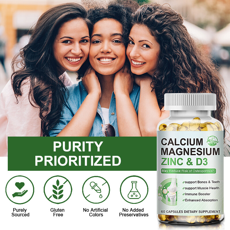 Magnesium Zinc Vitamin D3 Calcium 1000 MG Complex SupplementHigh