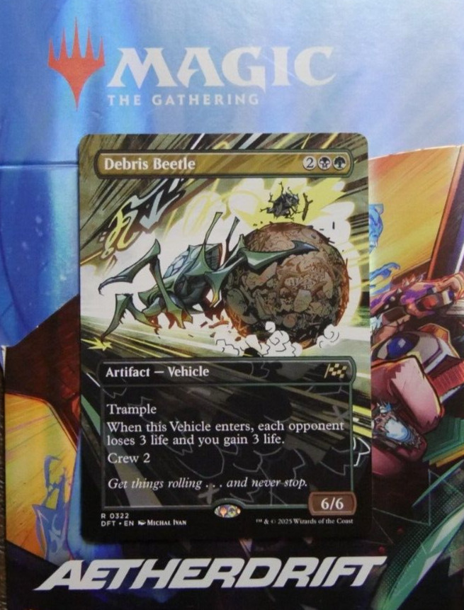 Debris Beetle MTG Aetherdrift DFT 322 Borderless Lifegain Artifact