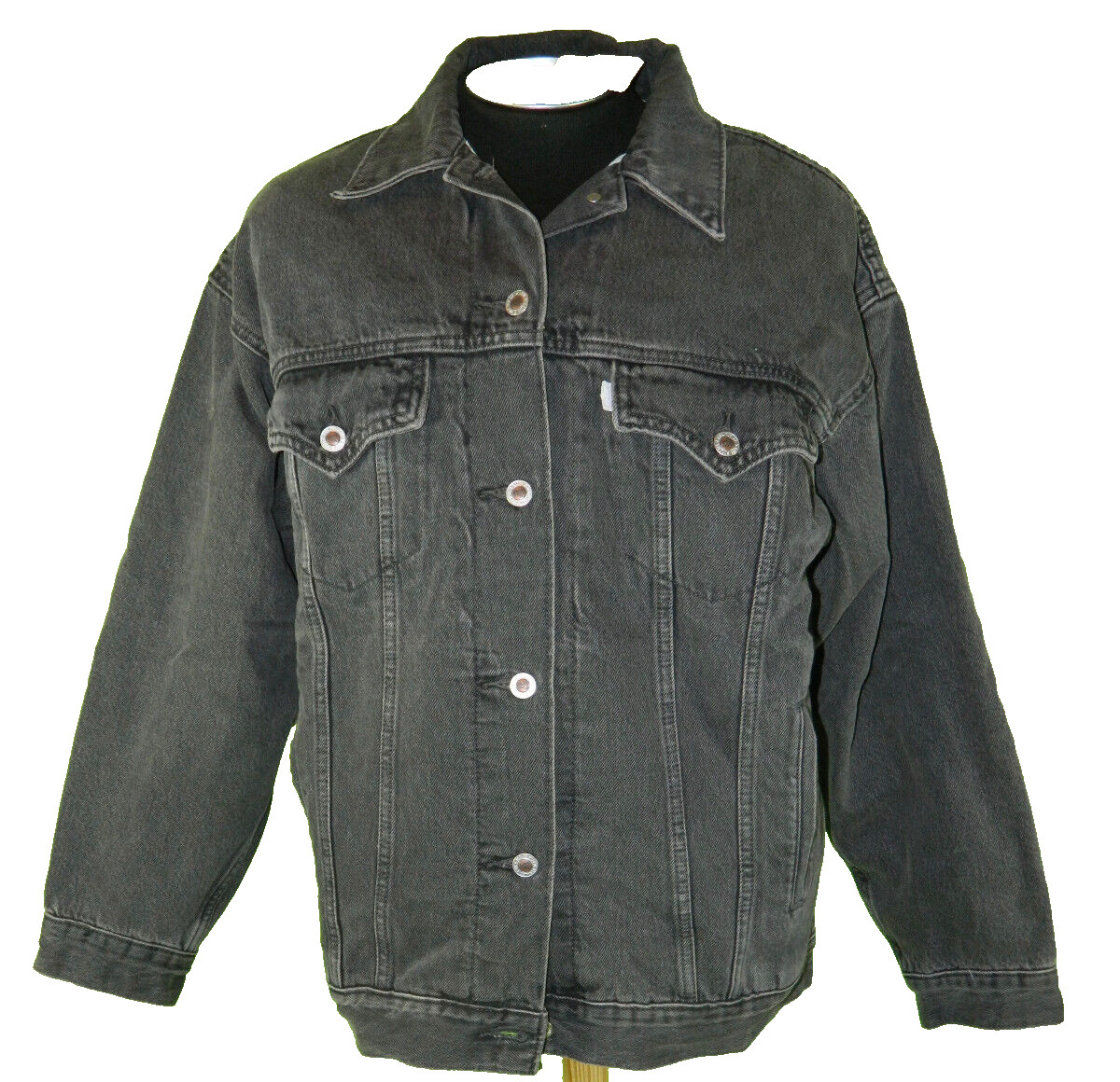 Women's SilverTab Denim Jacket Quilt-Lined Baggy Tag Size S Sleeve 32