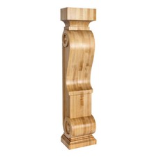 One- 8" W x 6" D x 36" H Solid Wood Scandinavian Romanesque Fireplace Corbel