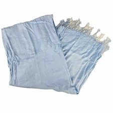 A luxurious Pashmina shawl wrap scarf Blue 100% Viscose 33” x 76” *see