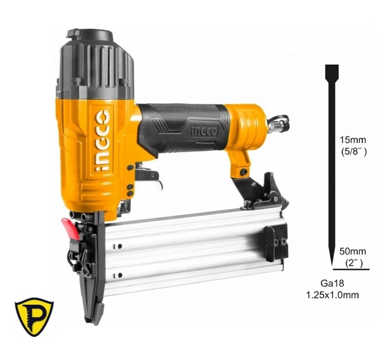 Pistola Sparachiodi Pneumatica TOTAL GA18 – Caricatore 100 Chiodi 15-50mm, Include 1000 Chiodi, Per Legno E Cartongesso