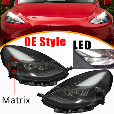 For 2021 2022 2023 Tesla Model 3 Y Matrix LED Headlights