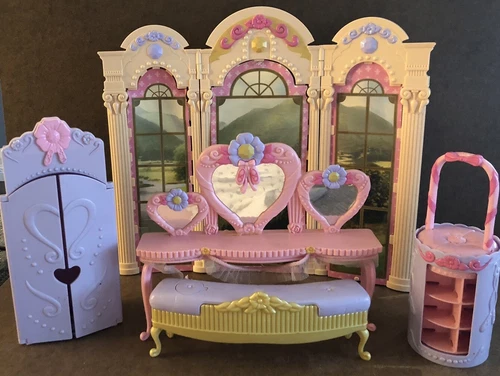 Barbie 12 Dancing Princesses Ballet Vanity Furniture Playset Vintage