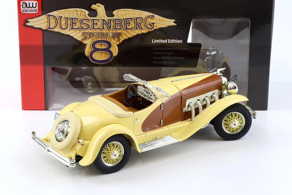 1:18 Auto World 1935 Duesenberg SSJ Roadster yellow/ brown - Bild 3 von 4