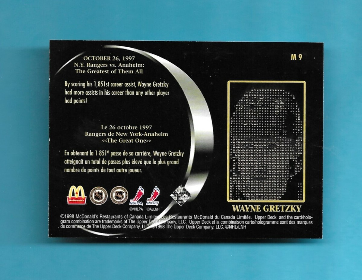 1998-99 Upper Deck McDonalds GRAND MOMENT Card # M9 WAYNE GRETZKY