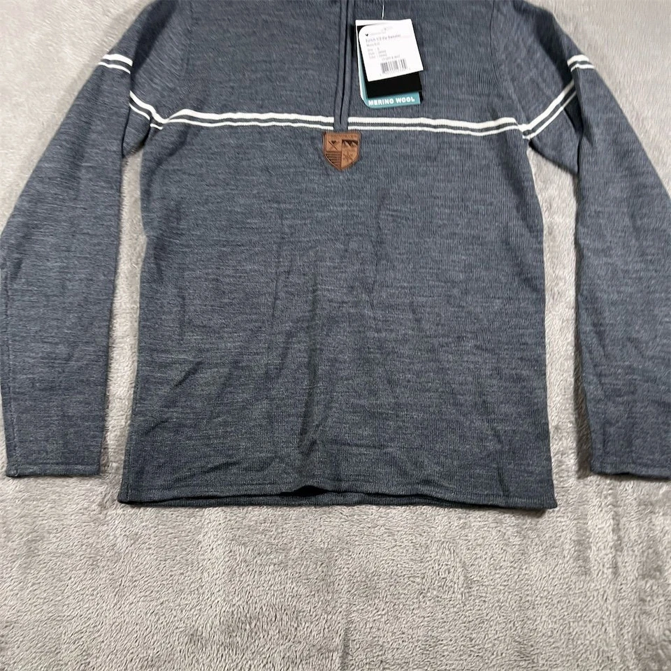Obermeyer Men's Zurich 1/2 Zip Sweater Small Merino Wool Blend Gray Warm Soft - Image 2 of 4