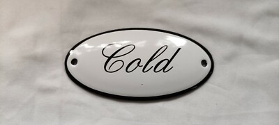 KALTSCHILD KLASSIKER EMAILLE. SCHWARZER TEXT AUF WEISSEM HINTERGRUND. 10x5cm. OVAL