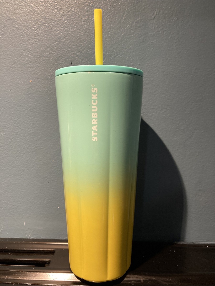 Starbucks Blue Yellow Ombr Stainless Steel Cold Cup 24oz 2021