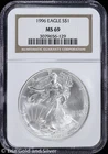 1996 $1 American Silver Eagle NGC MS 69 | Uncirculated UNC BU