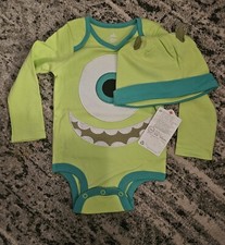 NEW Disney Store Baby Mike Wazowski Monsters Inc Costume  Bodysuit 12/18 Months