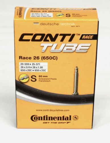 2021 Continental Race 26 x 1&#034; 650b Tube Presta Valve 60mm