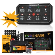 AUXBEAM RGB 8 Gang Switch Panel + 47" Extension Cable For Toyota Tacoma Offroad