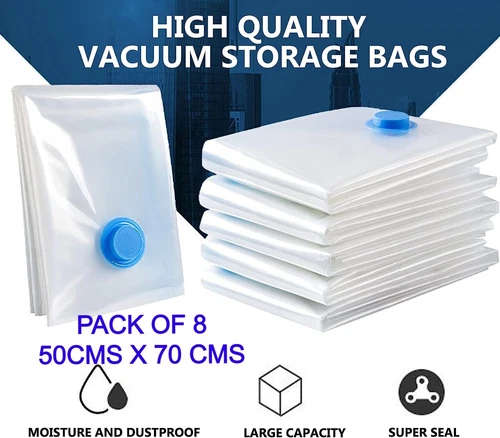 STRONG VACUUM STORAGE BAG SPACE SAVINGS SPACE SAVER BAGS VACUM BAG VACCUM 8PCS