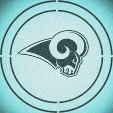 DOUBLE CIRLCE LOS ANGELES RAMS STENCIL SPORT FOOTBALL STENCILS