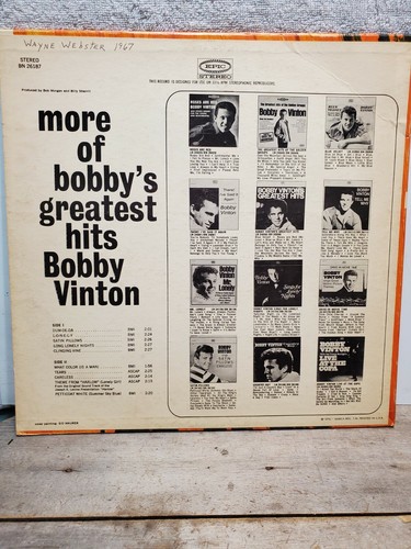 2 Bobby Vinton Vinyl Records 33 RPM More Greatest Hits & Elusive Dreams (used) - Picture 4 of 10