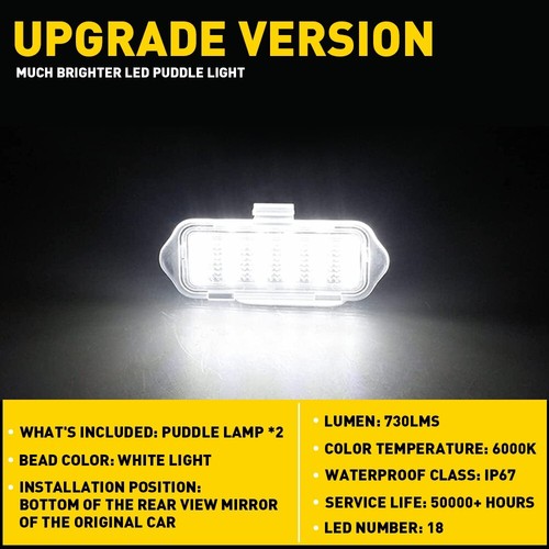 Side Mirror Puddle Lights GM Trucks LED Side Mirror Puddle Lights For 03-06 Escalade, Silverado, Suburban, Tahoe, Sierra LED Light Bulbs For Cadillac Escalade - Foto 2