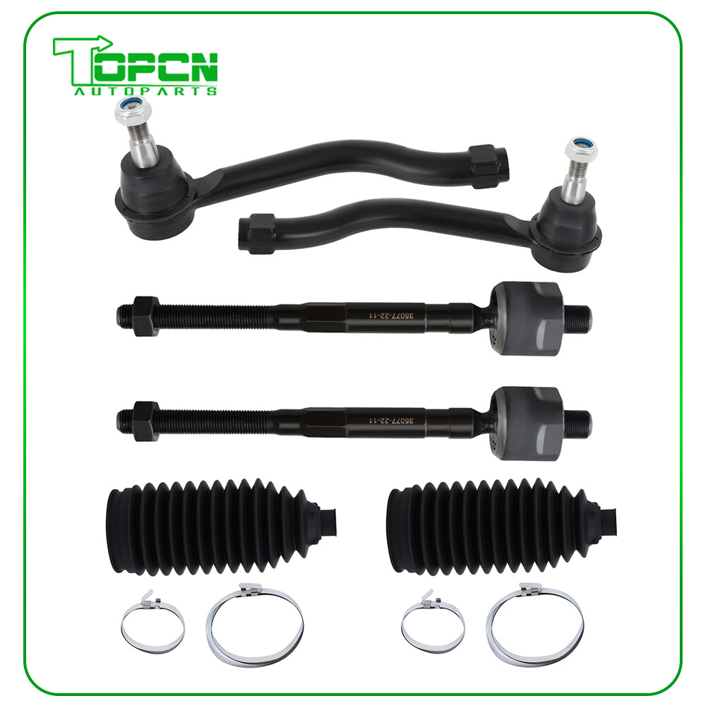 Front Inner Outer Tie Rod End Rack and Pinion Bellow For