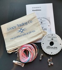 Kumihimo starter kit inc disc, instructions & project bag. Makes 3 bracelets 