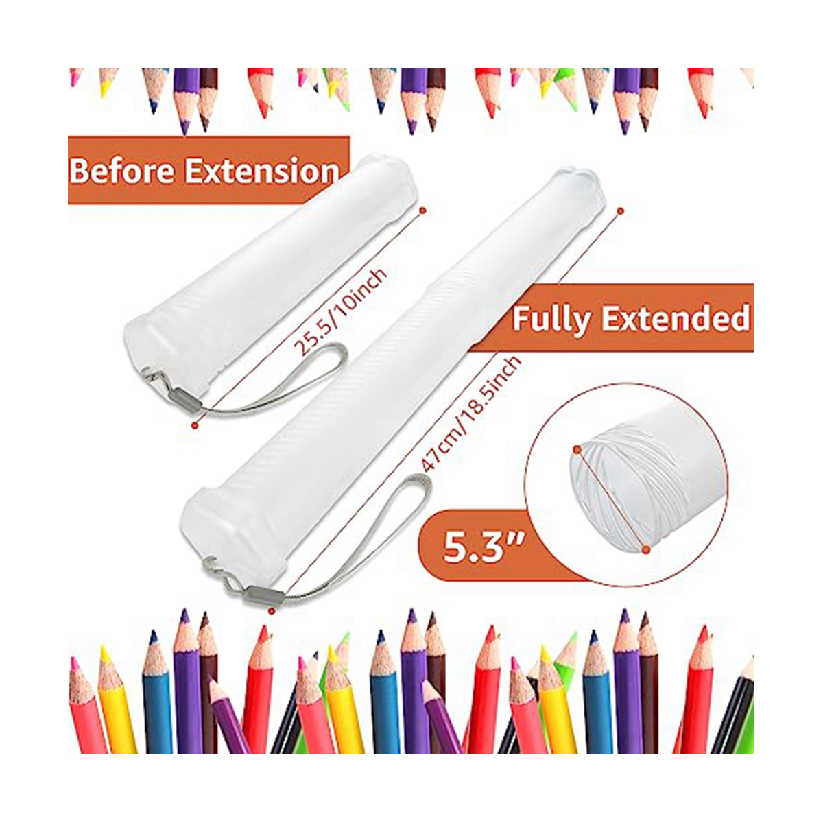 4 Pack Extendable Plastic Paint Brush Case Clear Long Paint Brush