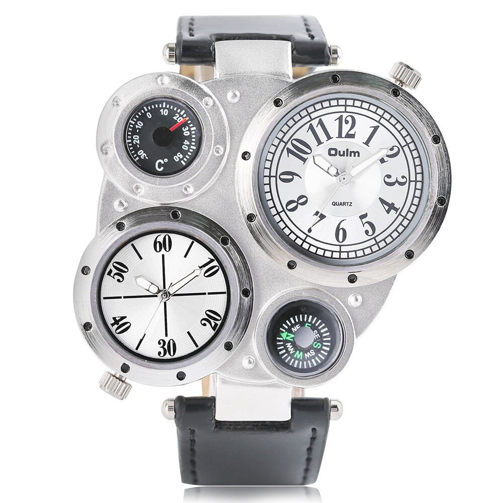 ハッピー ライフ ウッド × ナイキ エアジョーダン9 ゴルフ 25.5cm Oulm Military Watch Mens Sport Two Time Zone Leather Band