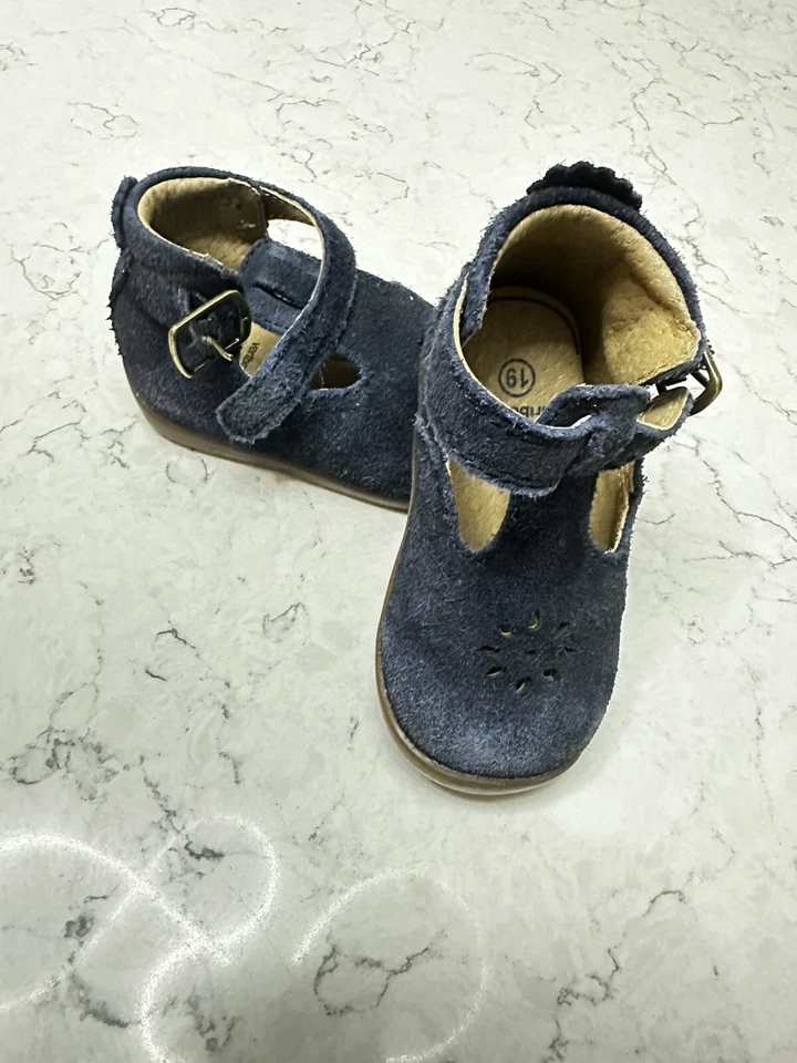 Vertbaudet Cuero Azul Mary Janes Talla Niñas Talla EU19 US 3.5 Foto 2 de 4