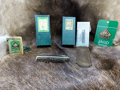 Pre 1964 Puma 943 Jagdmesser Knife With Stag Handles Factory Box
