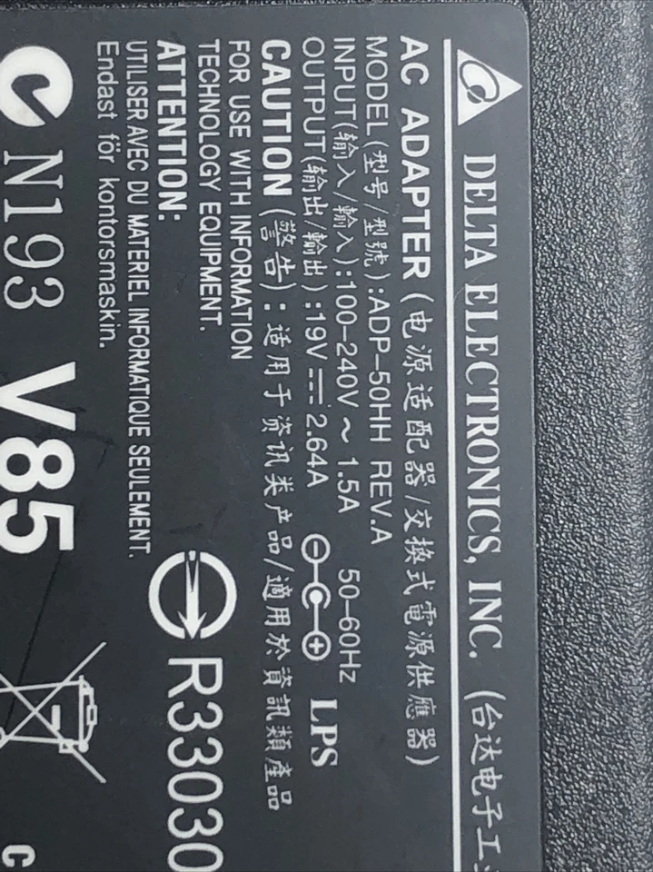 Delta ADP-50HH  AC Adapters for Gateway 9100SE 9100 9100XL 9100L  19V 2.64A - Image 2 of 4