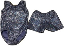 Custom Hand Made Little Girl Gymnastics Outfit, Purple Sparkles, Size 3T Toddler