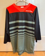 Troy Lee Designs Mens M Striped 3/4 Sleeve T-Shirt Cycling Jersey Steamline