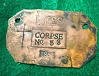 1862 Mississippi Corpse Tag Civil War Era Copper Nice Patina