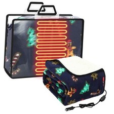 12V Heated Blanket for Car with 2 Heating Levels Retro Color Gingerbread