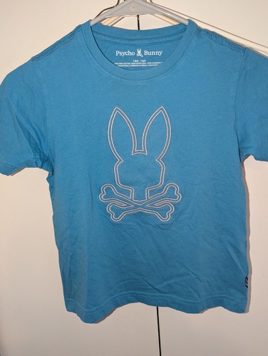 Psycho Bunny T Shirt Boys Size S 7-8 Blue Pima Cotton Logo Short Sleeve - Picture 4 of 10