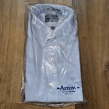 NOS Arrow Dress Shirt Blue Oxford Vtg 70s 80s Deadstock Mens 15.5 Tall Man Long